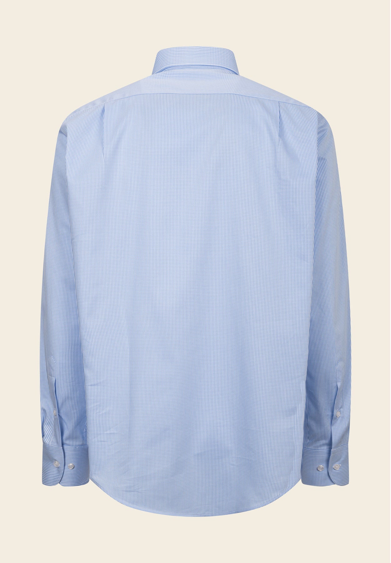 Camicia azzurra bianca vichy cotone comfort fit-Angelico