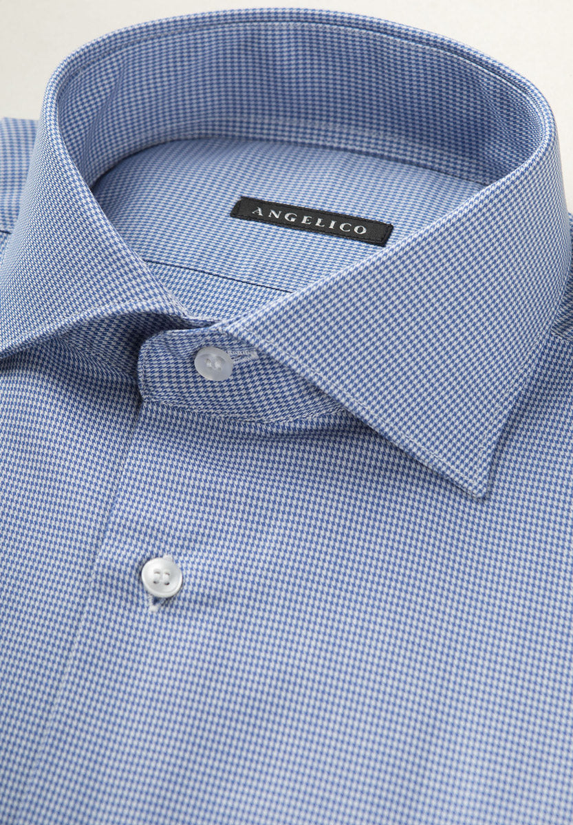 Camicia bianca azzurra vichy cotone comfort fit