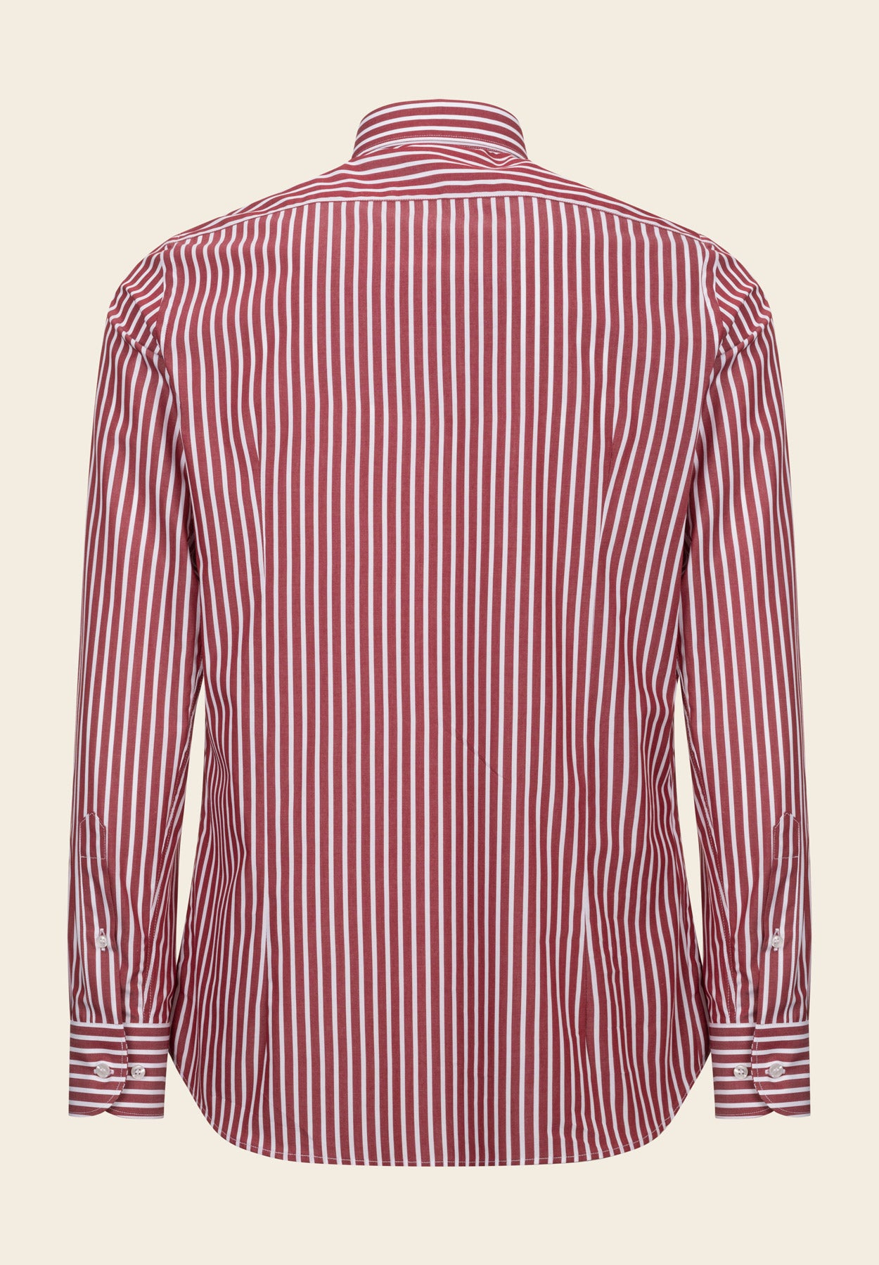 Camicia rosso bacchettina cotone slim fit-Angelico