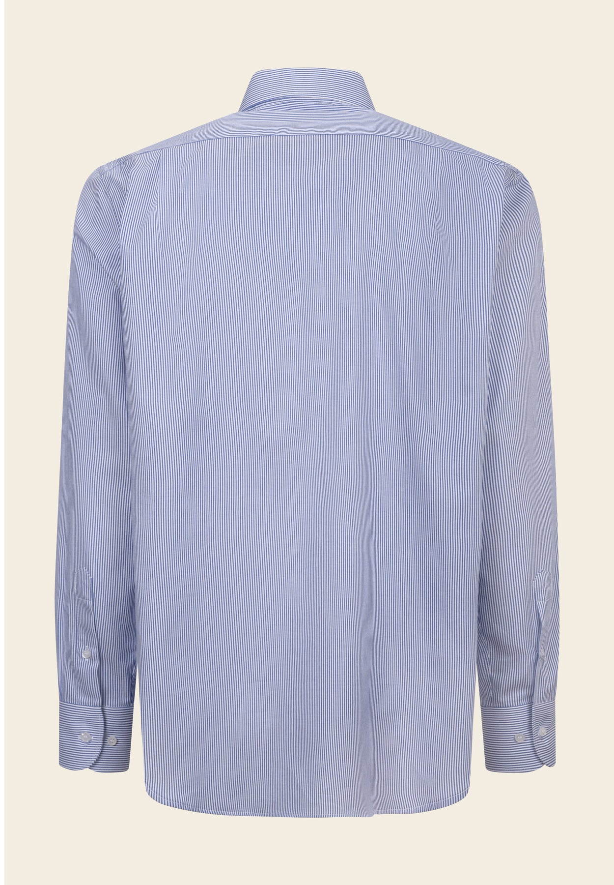 Camicia blu bianca bacchettina cotone comfort fit-Angelico
