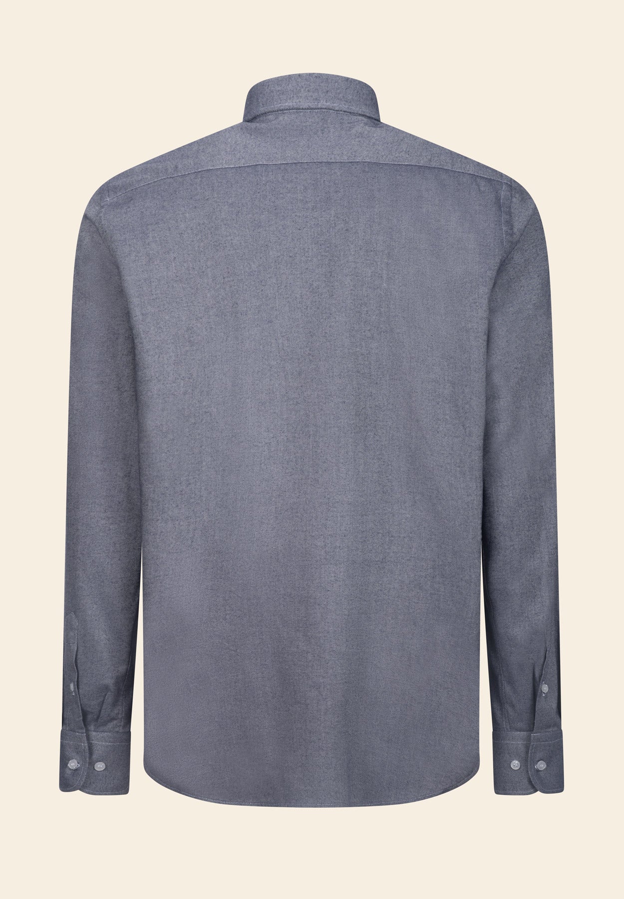 Camicia blu flanella taschino cotone regular fit-Angelico