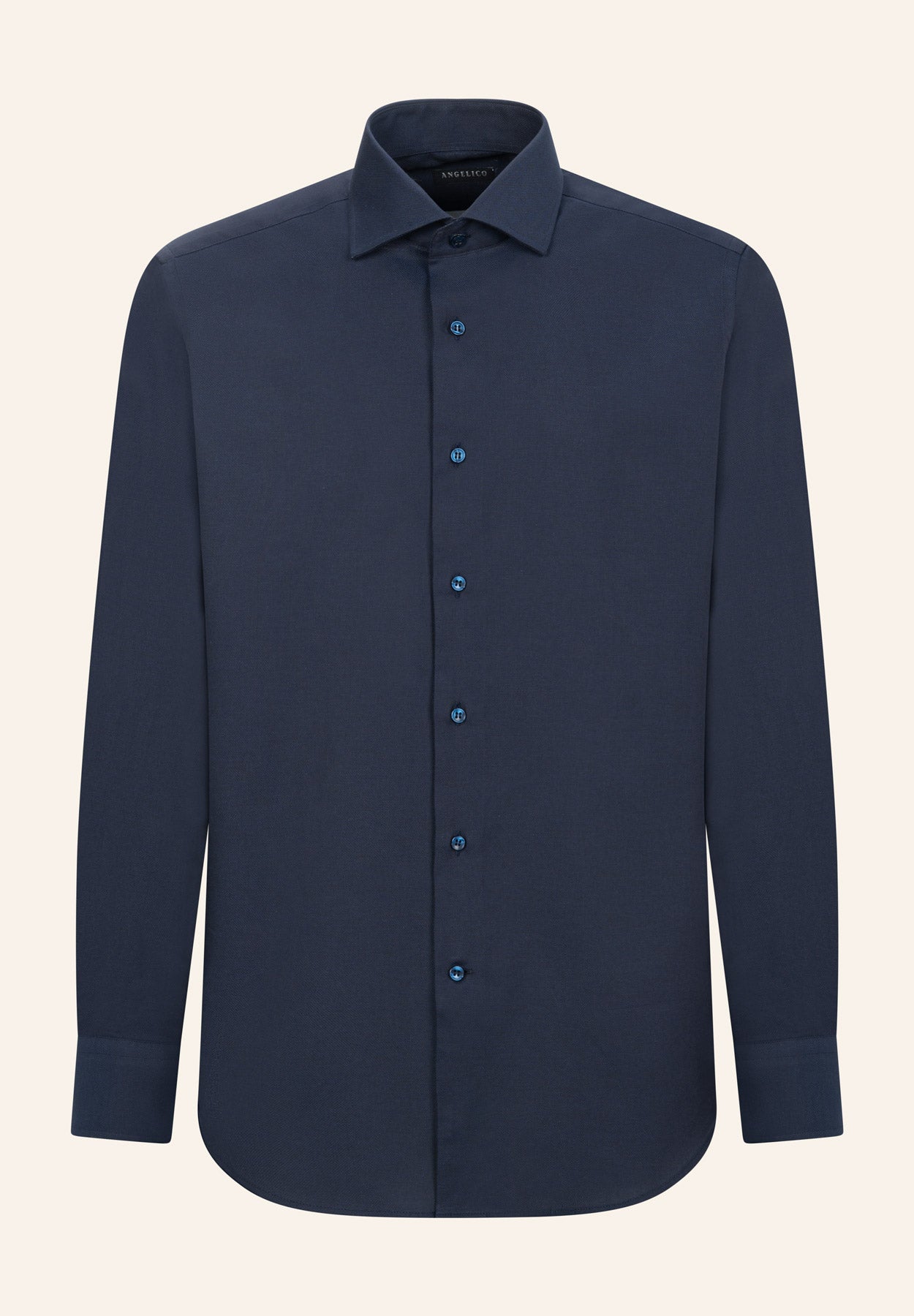 Camicia blu oxford cotone comfort fit-Angelico