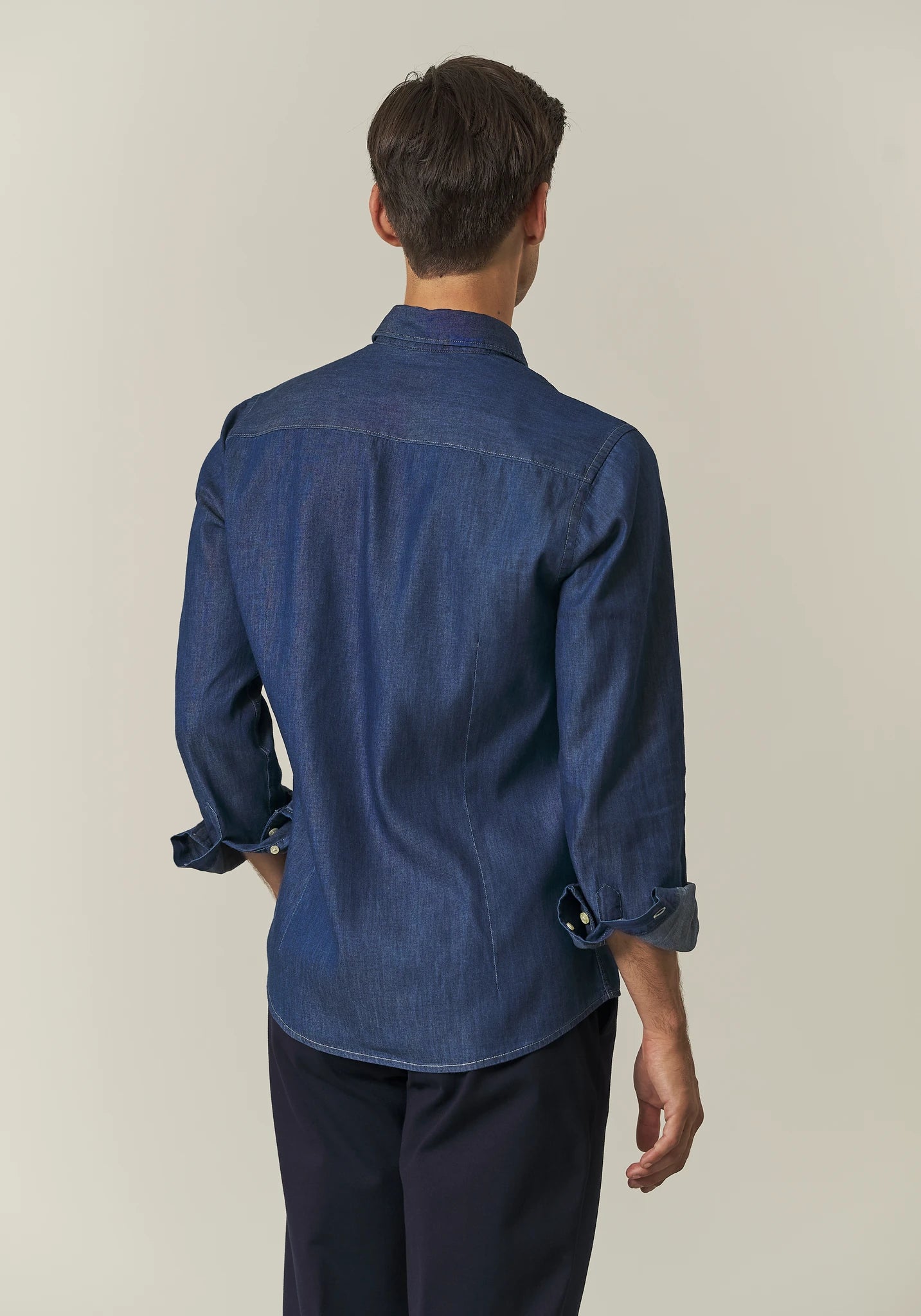 Camicia denim blu slim fit