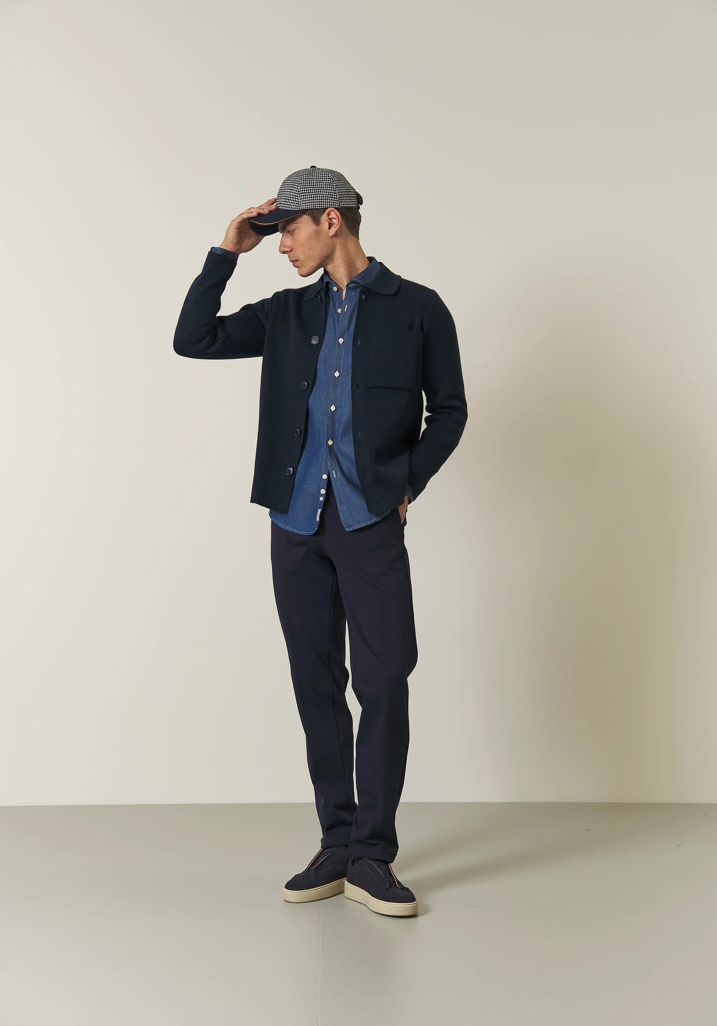 Camicia denim blu slim fit