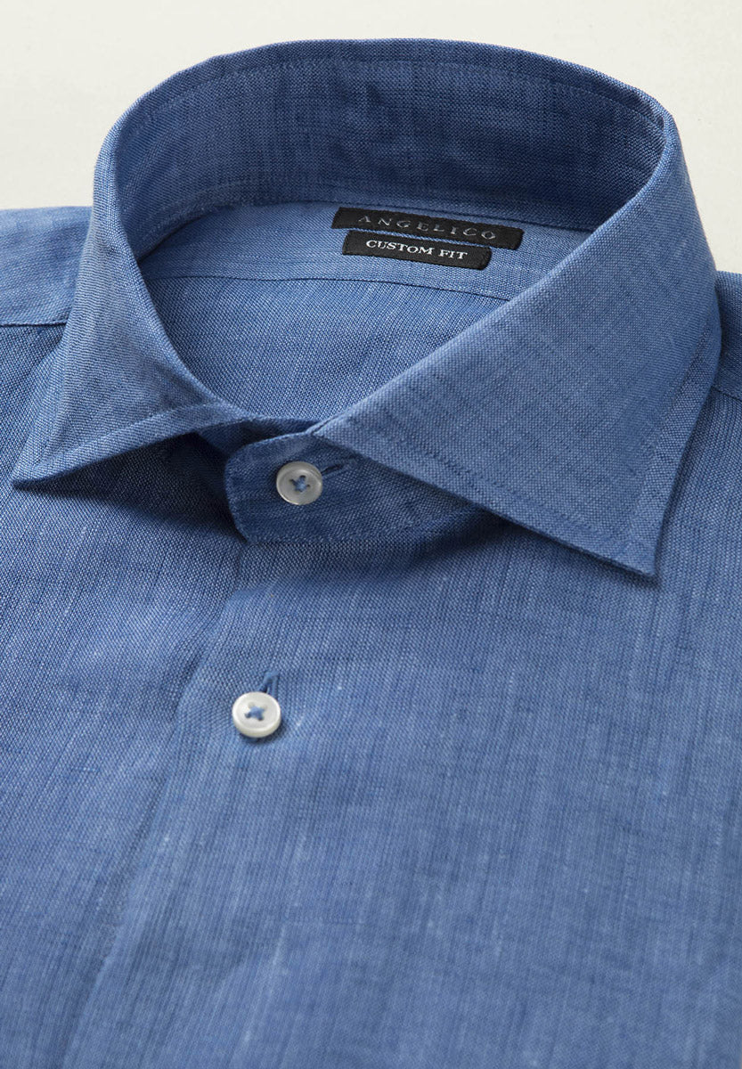 Camicia avio lino custom fit