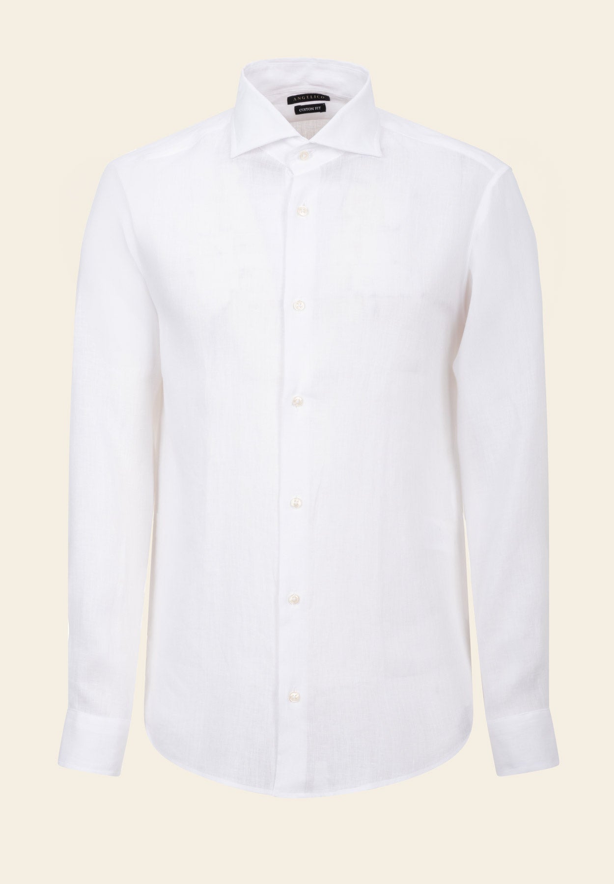 Camicia bianca lino custom fit