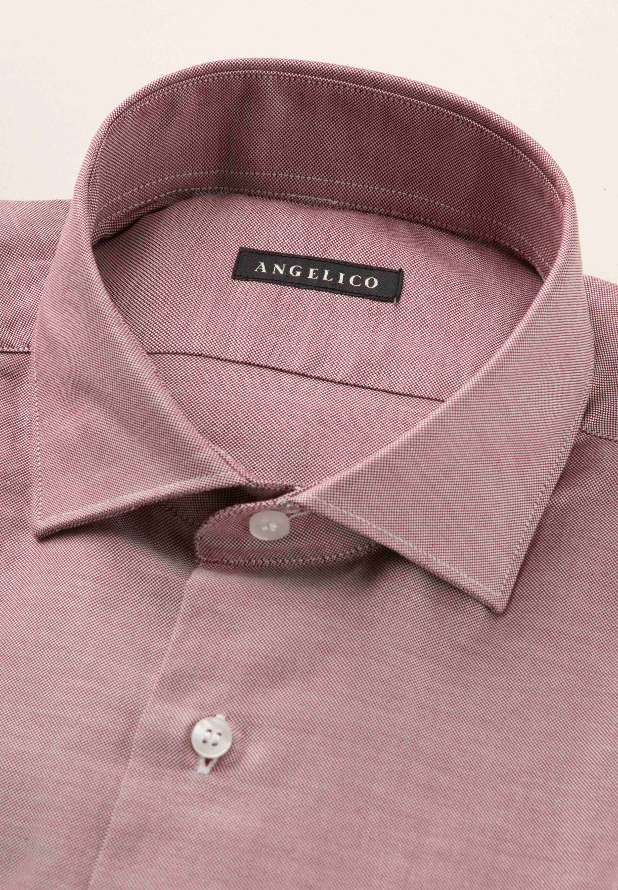 Camicia rossa oxford cotone slim fit-Angelico