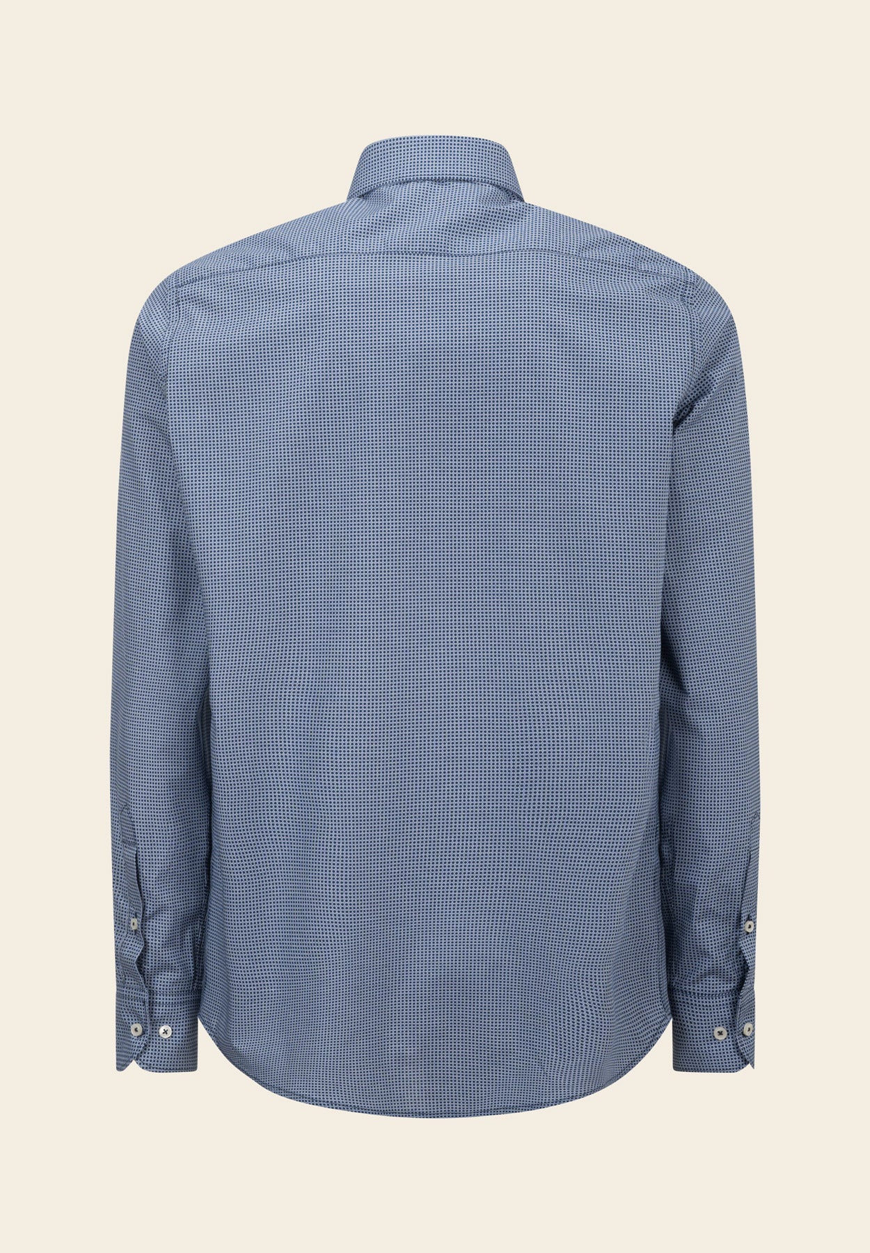Blue shirt with micro-pattern contrasting cotton regular fit Angelico 3