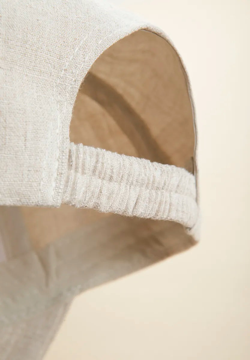 Ecru linen blend baseball hat | Angelico