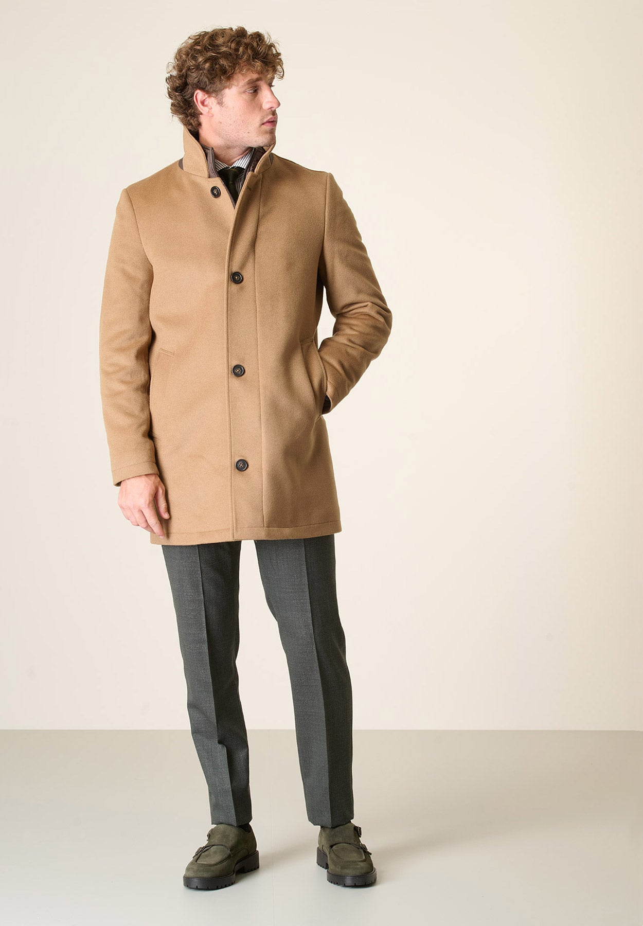 Cappotto cammello coreano pettorina staccabile-Angelico
