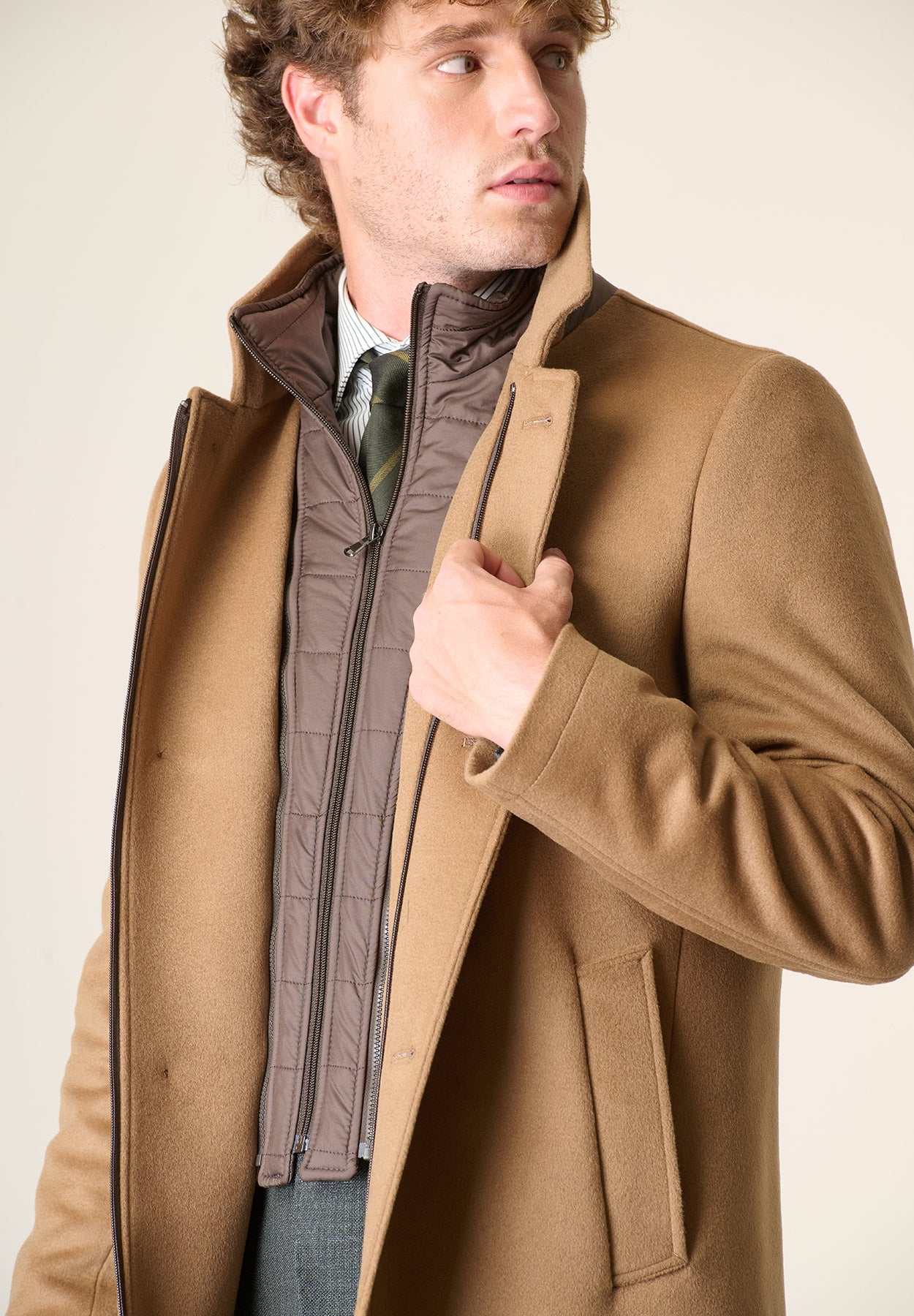 Cappotto cammello coreano pettorina staccabile-Angelico