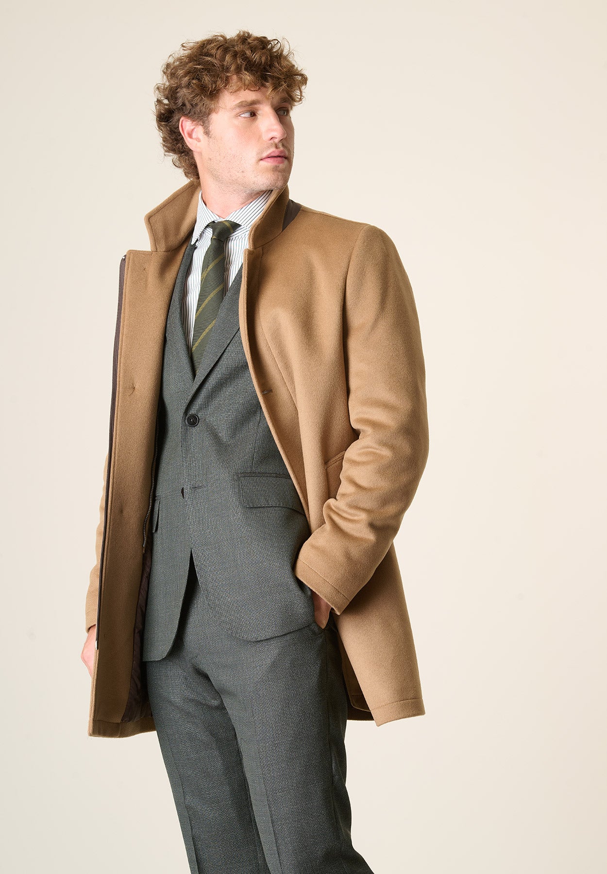 Cappotto cammello coreano pettorina staccabile-Angelico