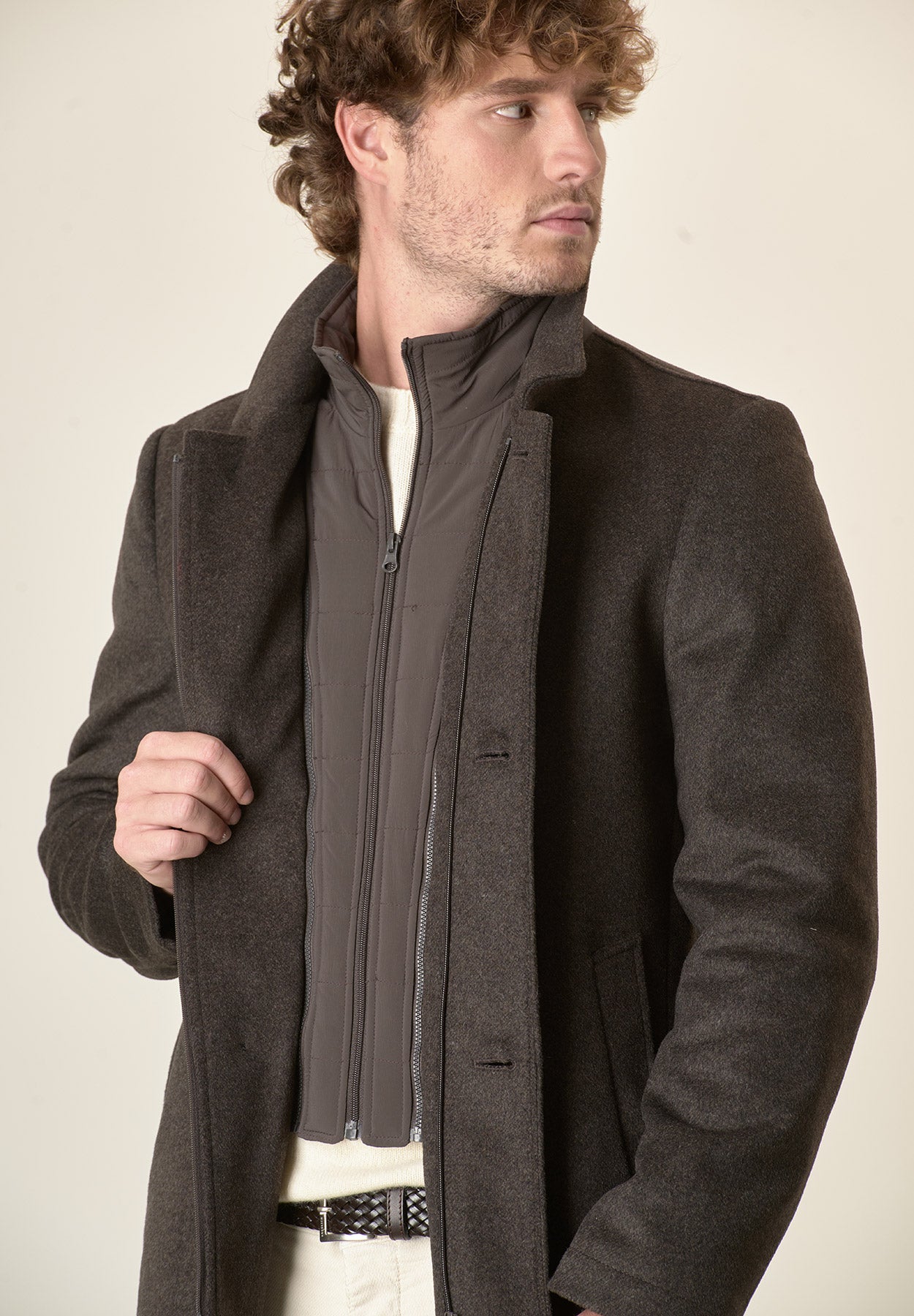 Cappotto moro collo coreano pettorina staccabile-Angelico
