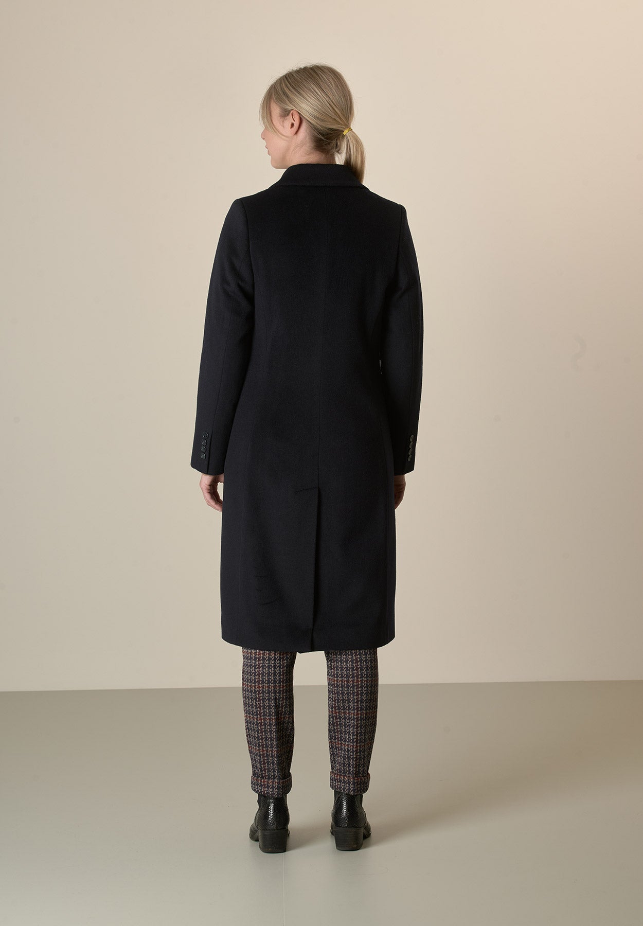 Cappotto blu navy doppiopetto lana cashmere-Angelico