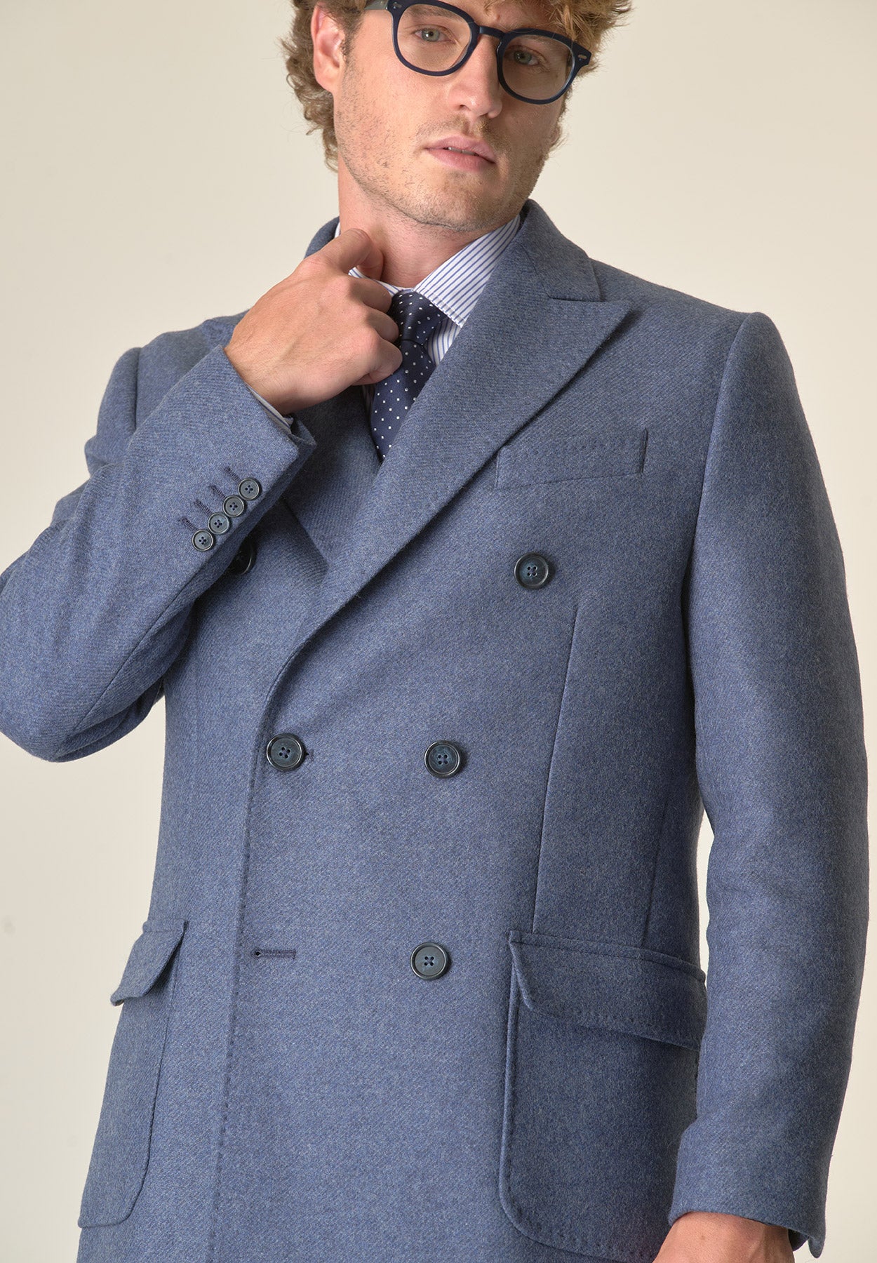 Cappotto avio doppiopetto melange-Angelico