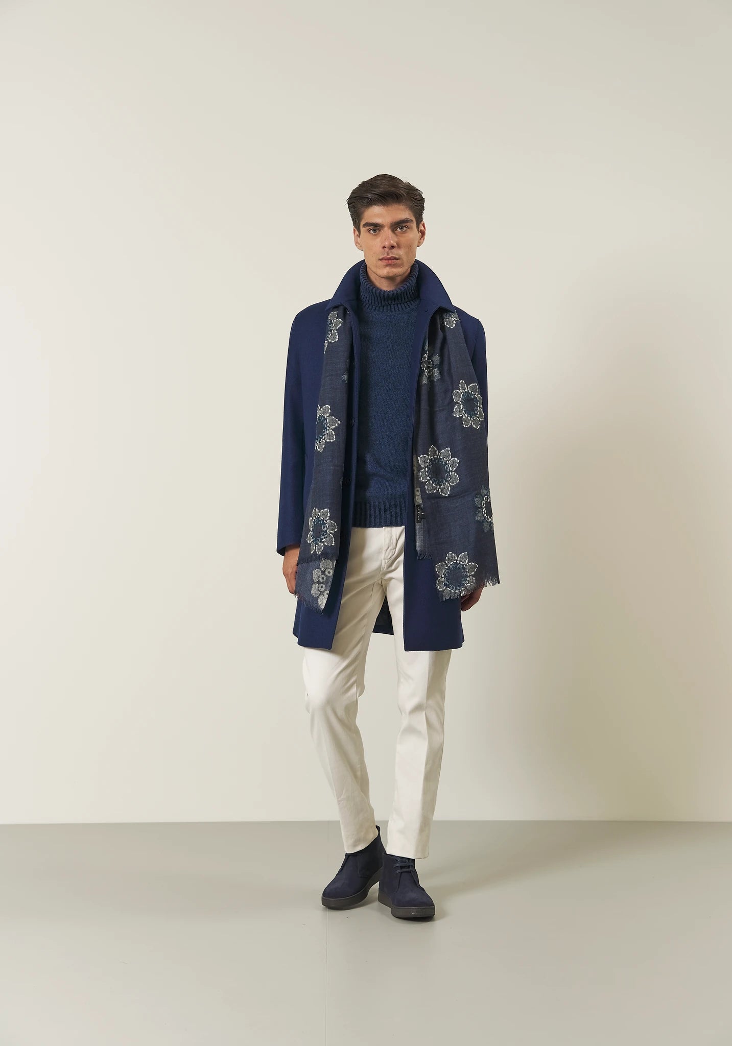 Cappotto car coat bluette misto lana