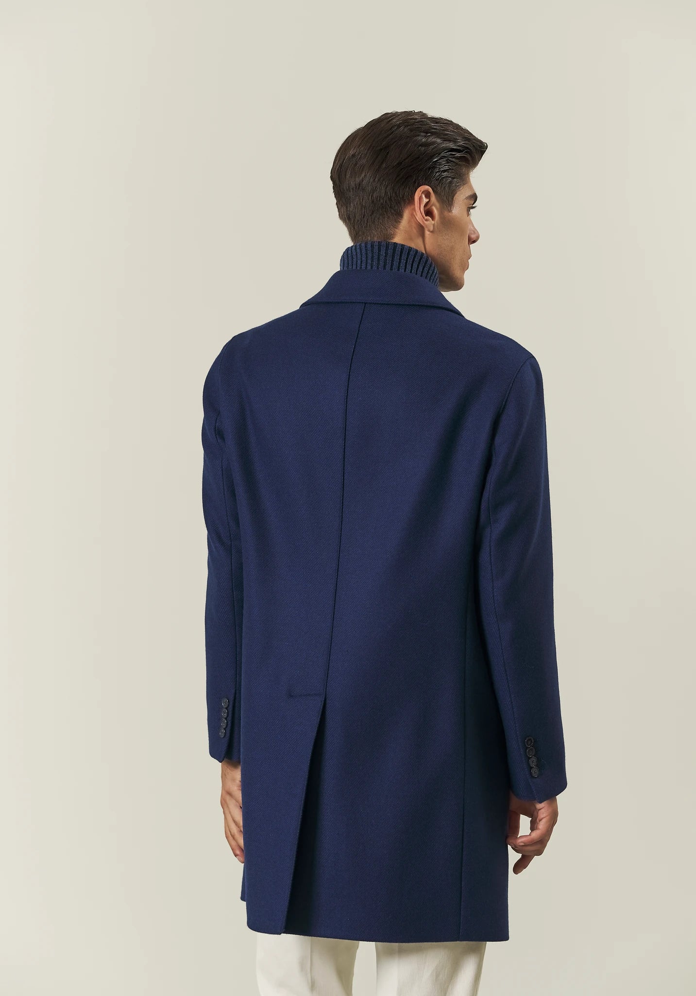 Cappotto car coat bluette misto lana