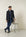 Cappotto blu misto cashmere pettorina staccabile-Angelico
