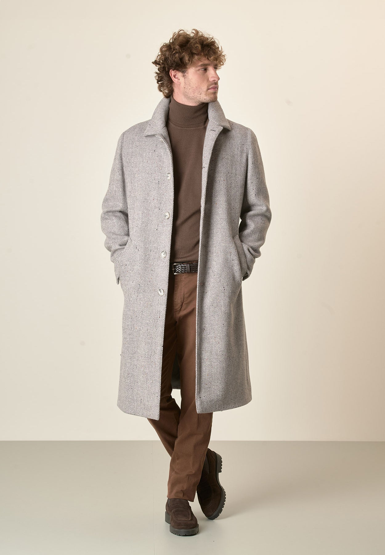 Cappotto grigio chiaro misto lana vergine resca oversize Angelico 1