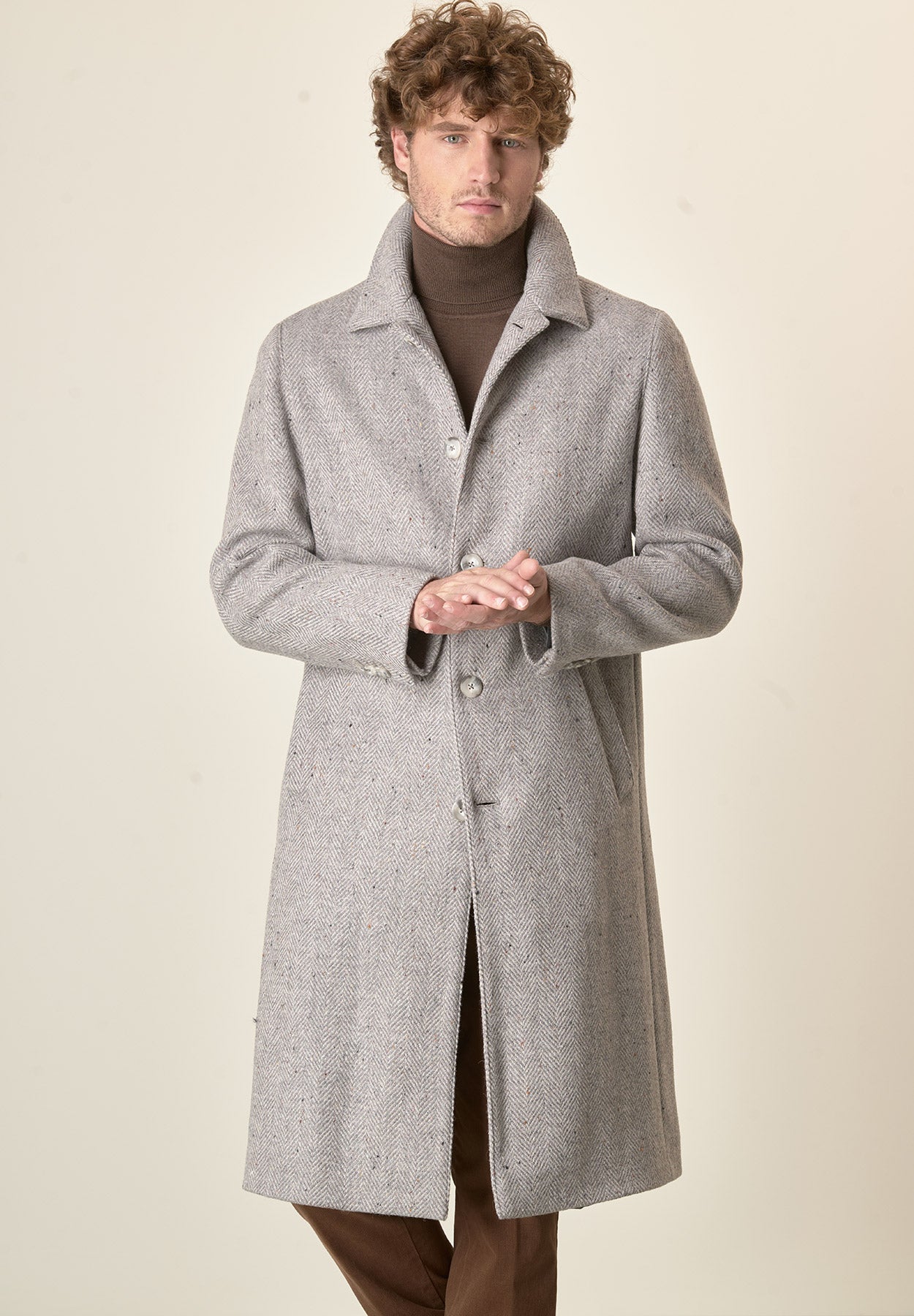 Cappotto grigio chiaro misto lana vergine resca oversize Angelico 4
