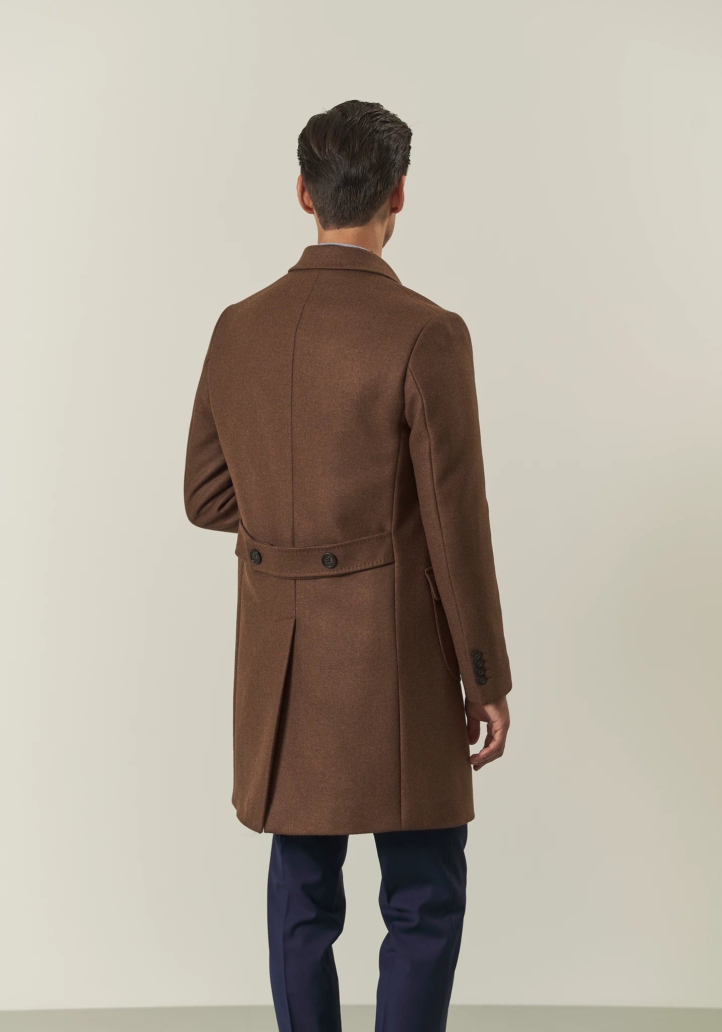 Cappotto tabacco doppiopetto misto lana