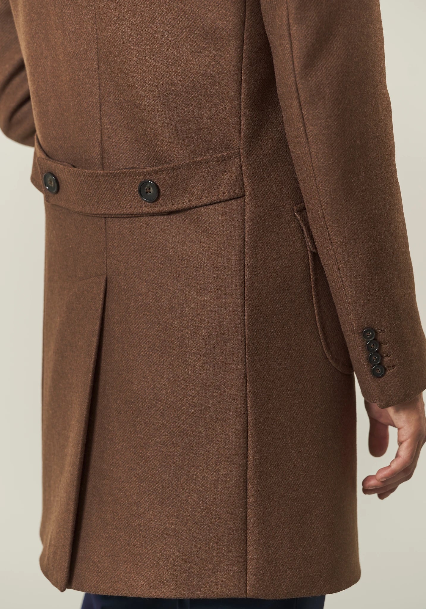 Cappotto tabacco doppiopetto misto lana