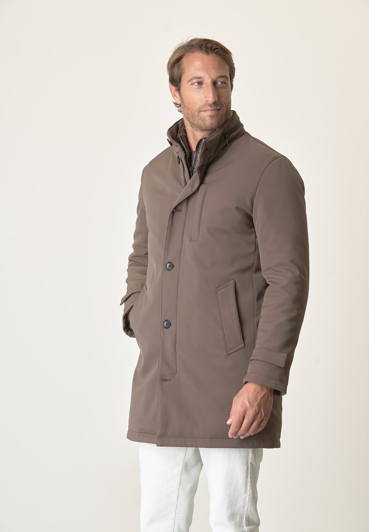 Cappotto tecnico fango trama leggera impermeabile-Angelico