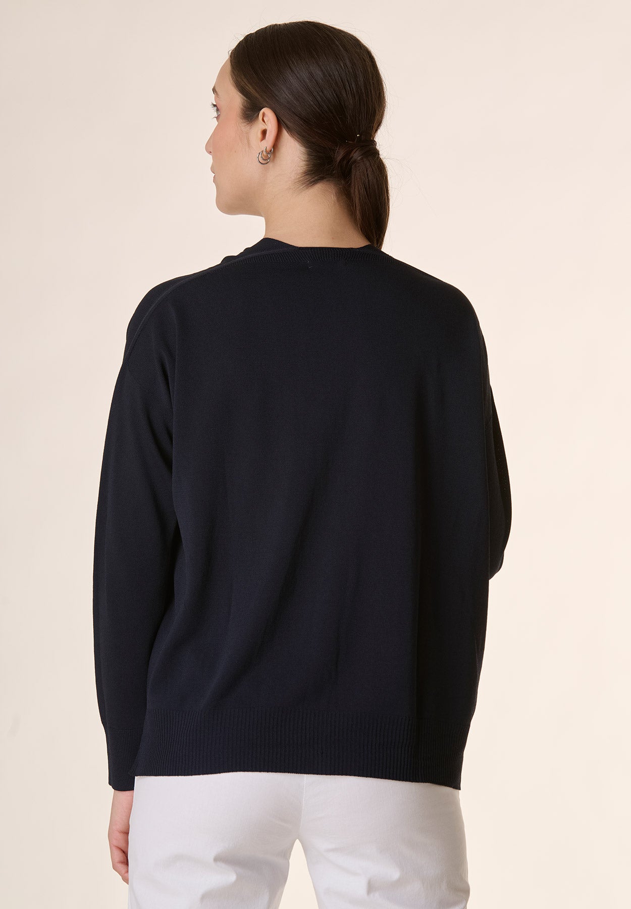 Cardigan blu con bottoni-Angelico
