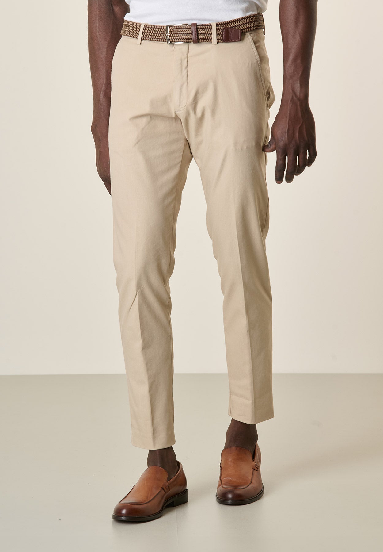 Chinos beige tessuto active slim fit