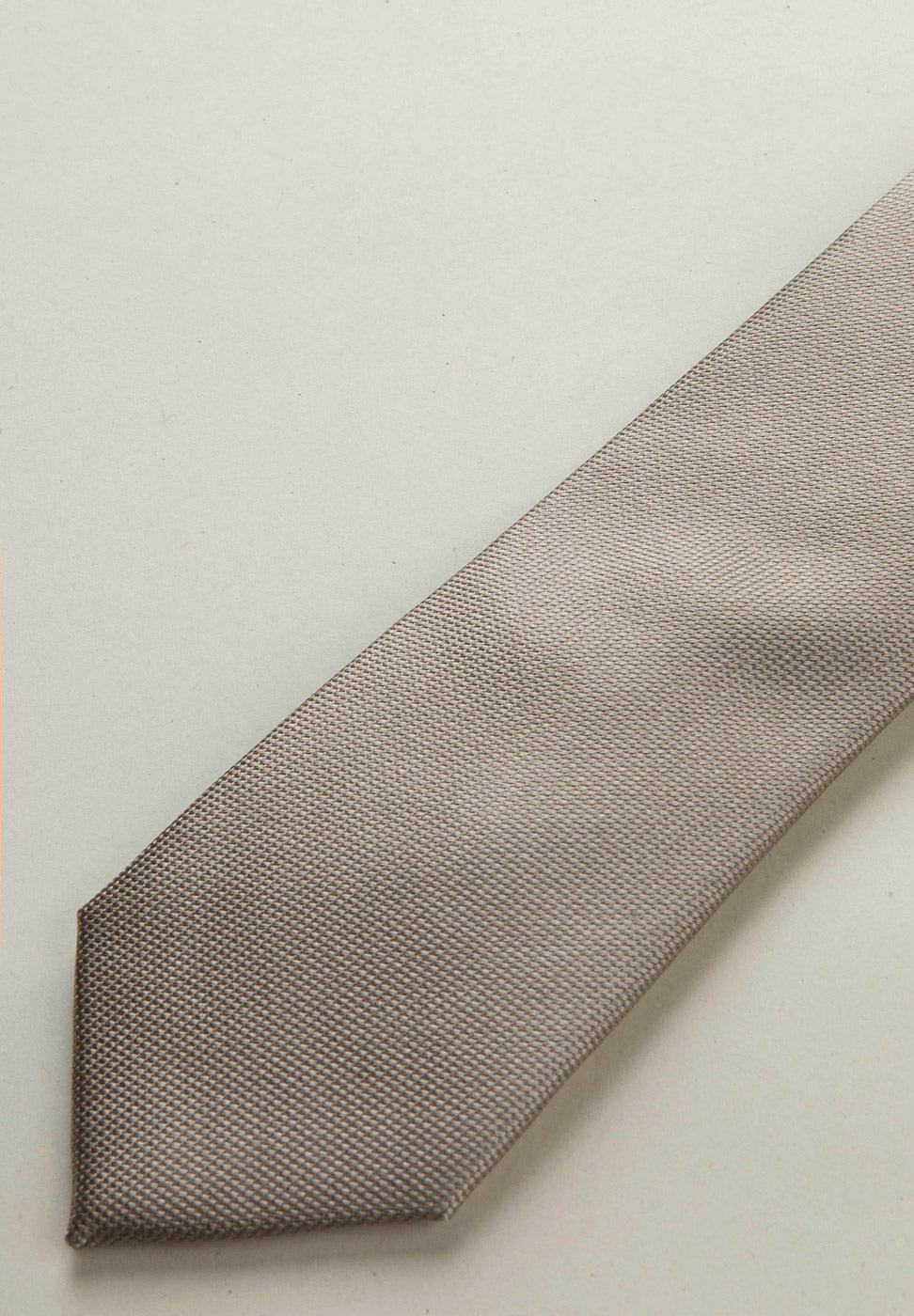 Cravatta beige microarmatura seta