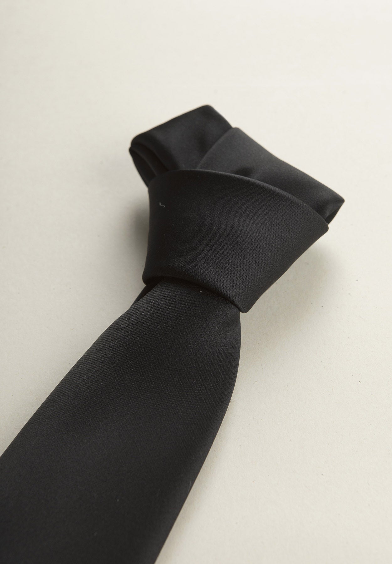 Black satin ceremony tie