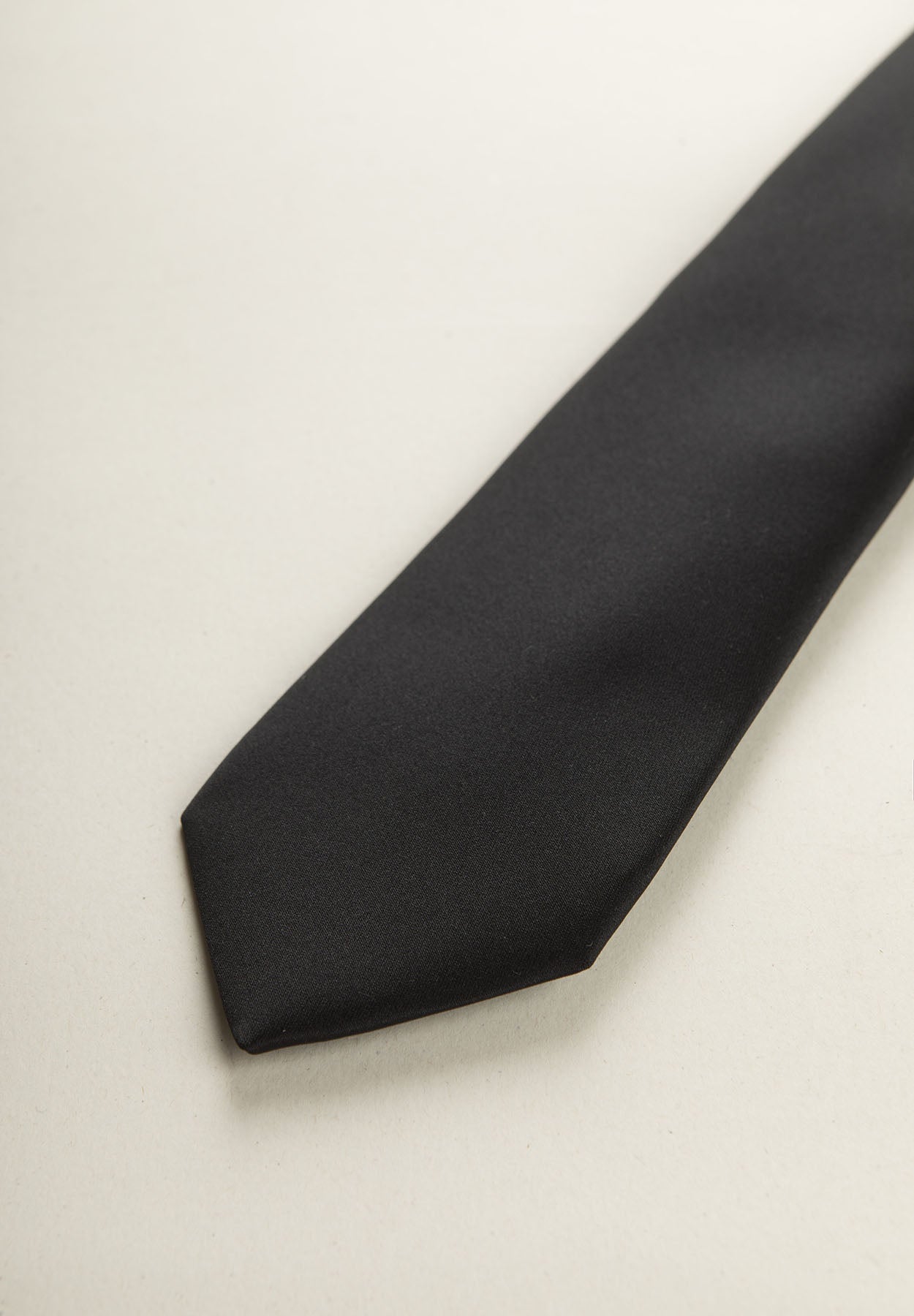 Black satin ceremony tie