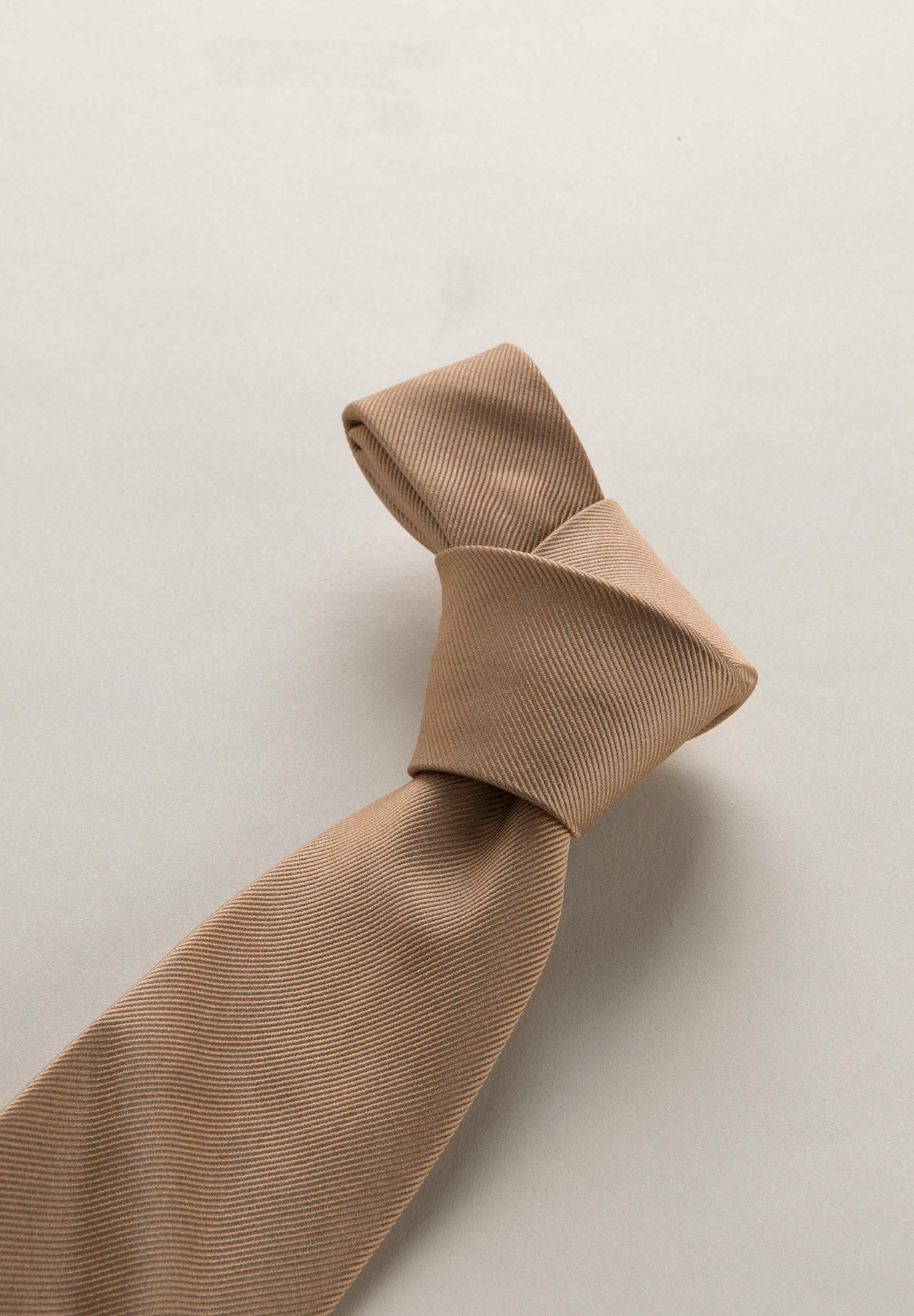 Cravatta beige seta unita-Angelico
