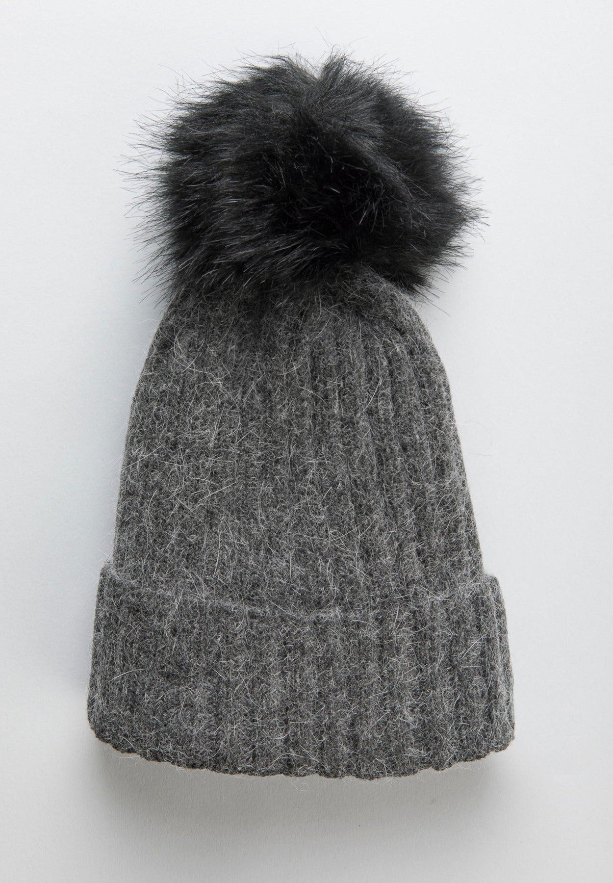 Berretto grigio pompon-Angelico