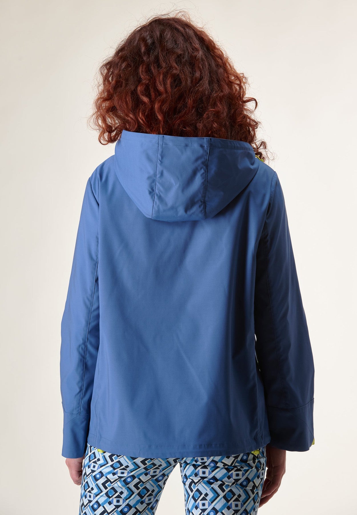 Giubbino bluette impermeabile cappuccio