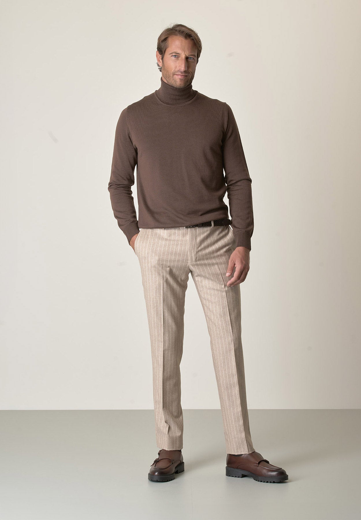 Turtleneck Dolcevita Outfit Uomo Brown Turtleneck Extra Fine