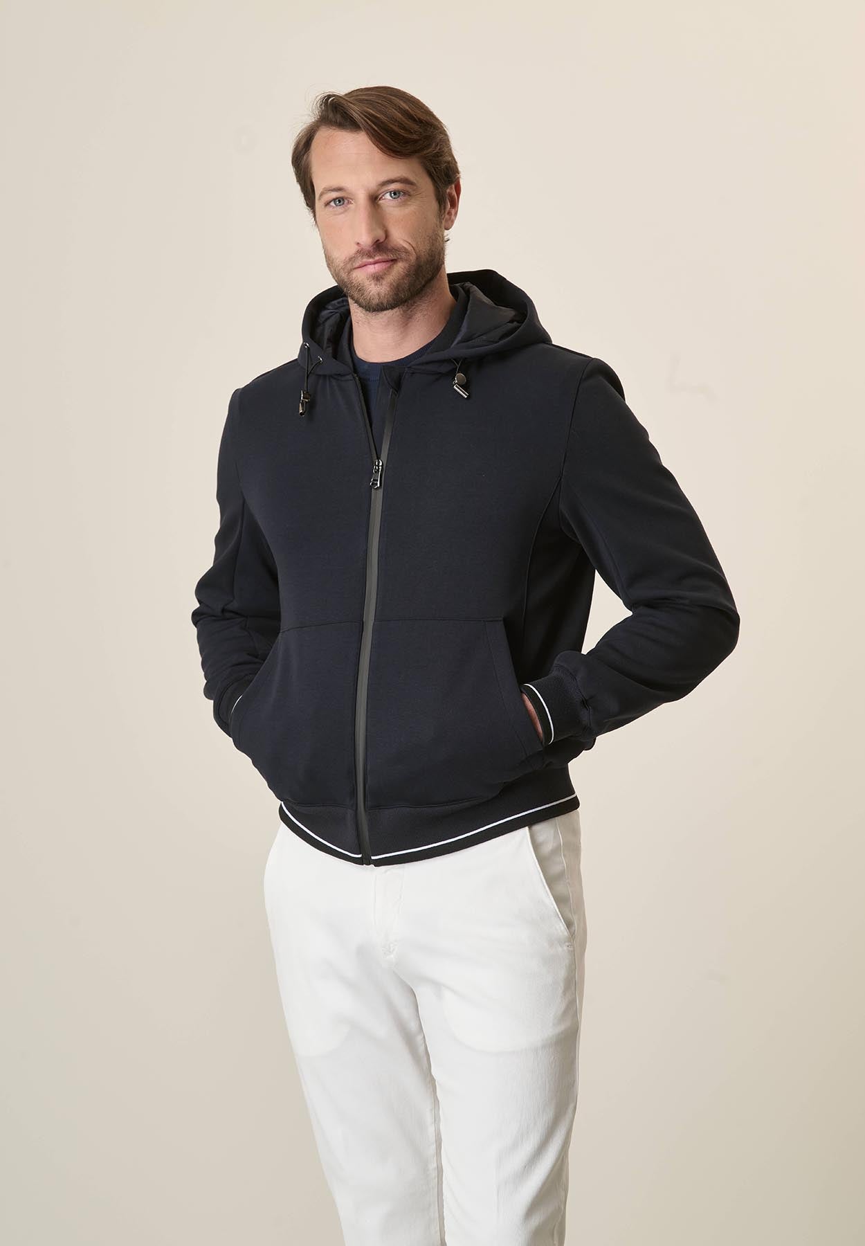 Blue technical hoodie