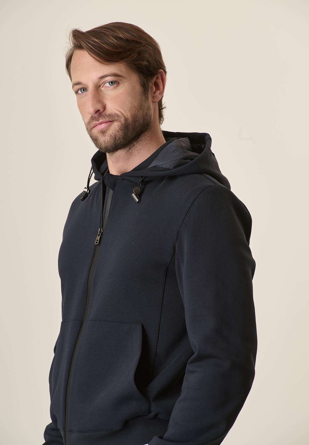 Blue technical hoodie
