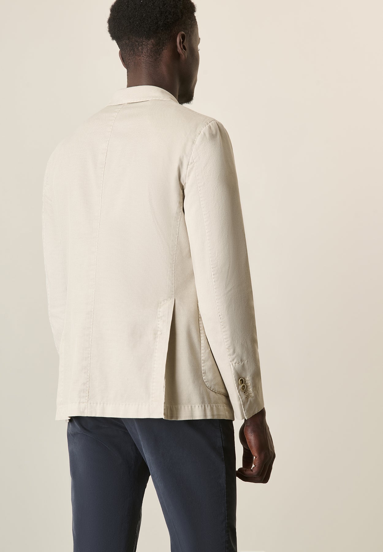 Ecru jacket in stretch cotton with regular fit Angelico 3