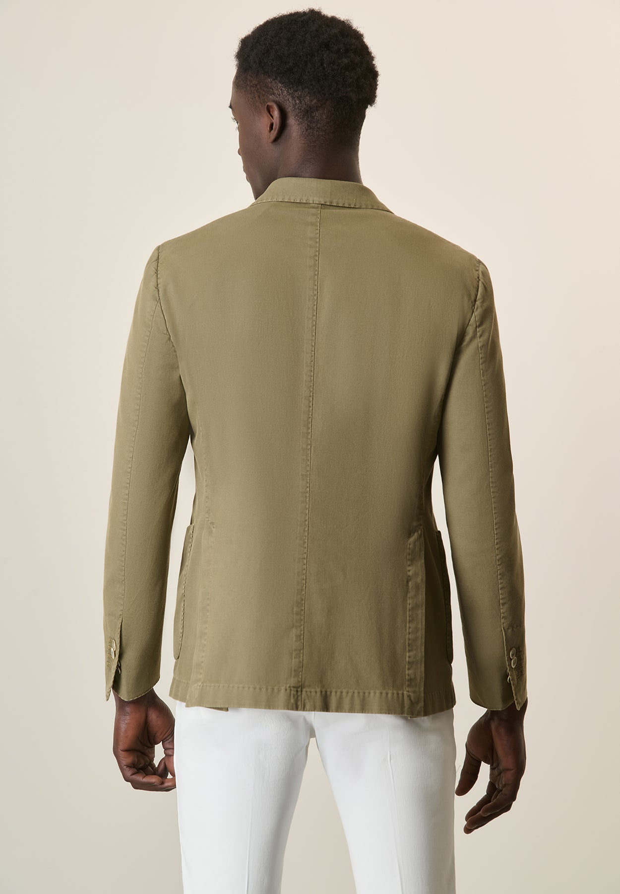 Green jacket stretch cotton regular fit Angelico 3