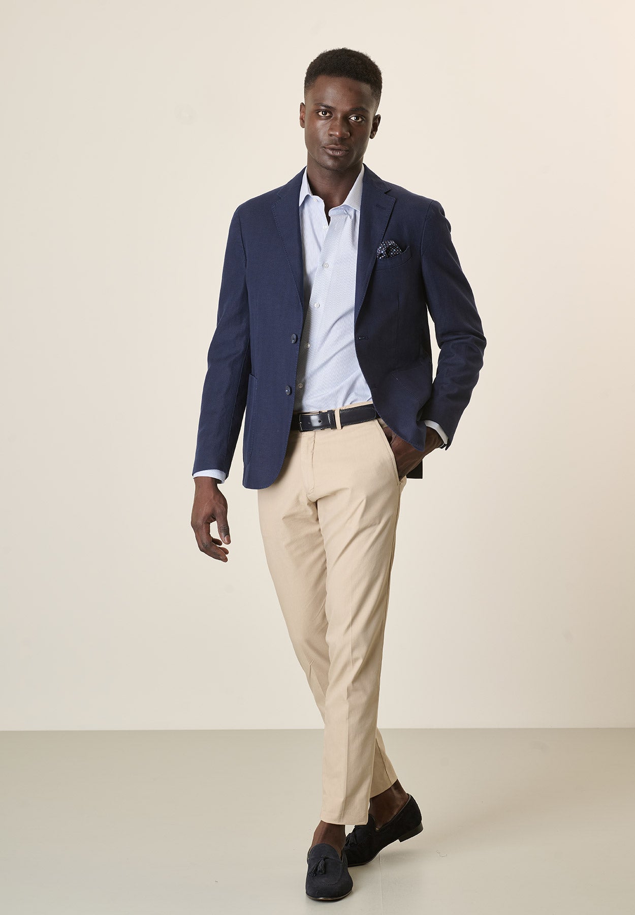 Giacca blu cotone resca custom fit