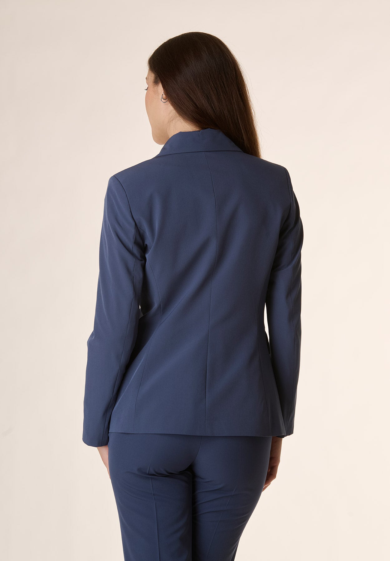 Giacca blu monopetto con tasche-Angelico