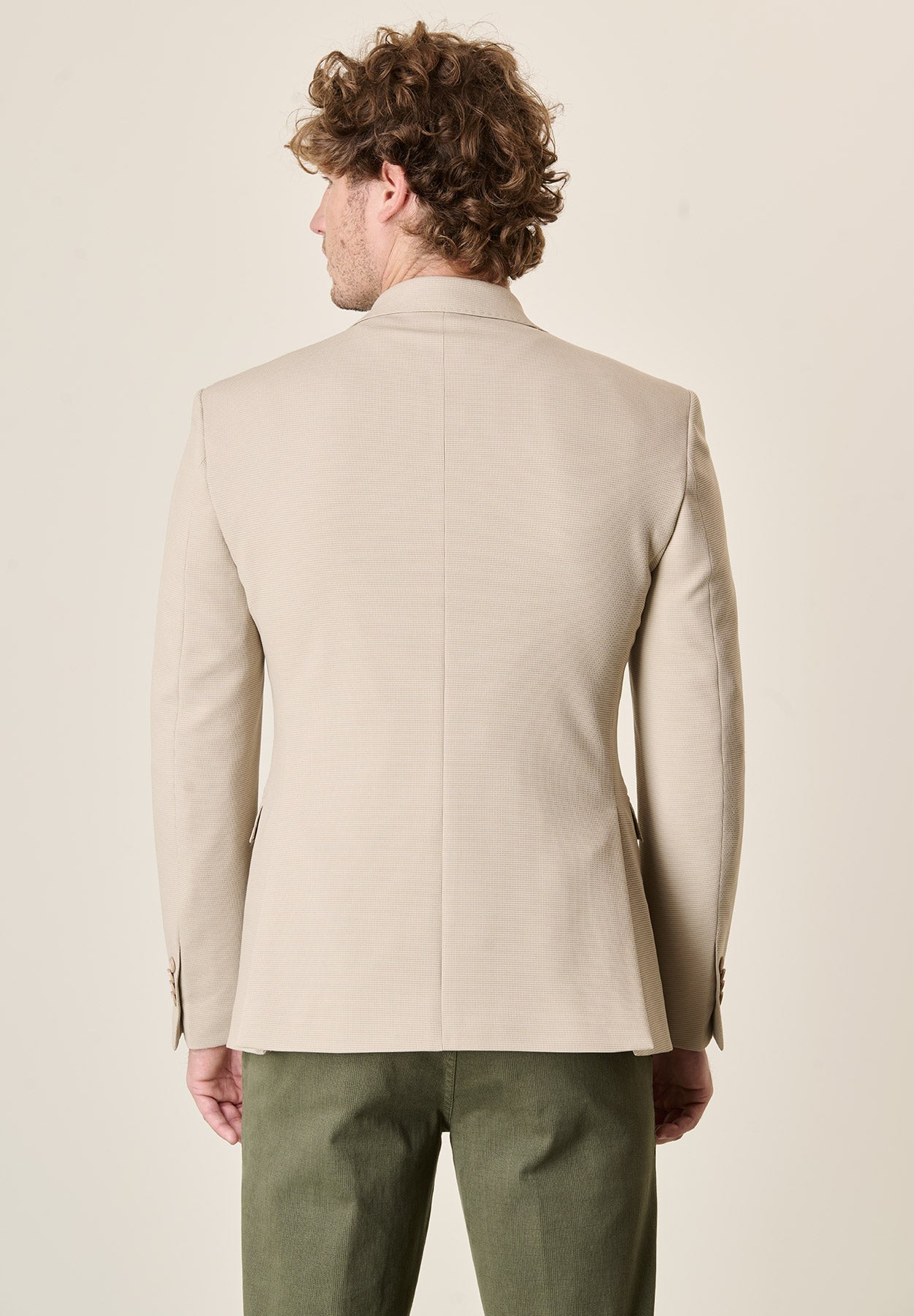 Giacca sabbia jersey armaturato custom fit-Angelico