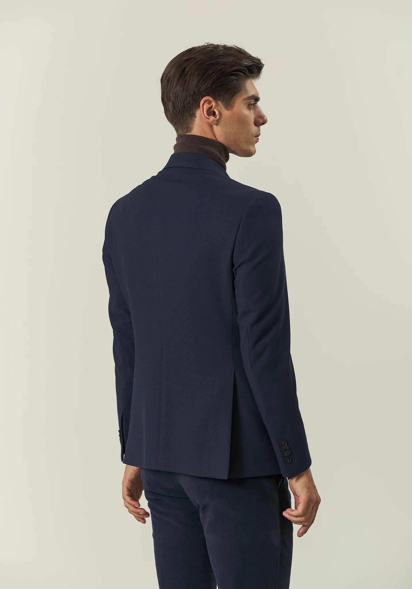 Giacca blu jersey armaturato custom fit
