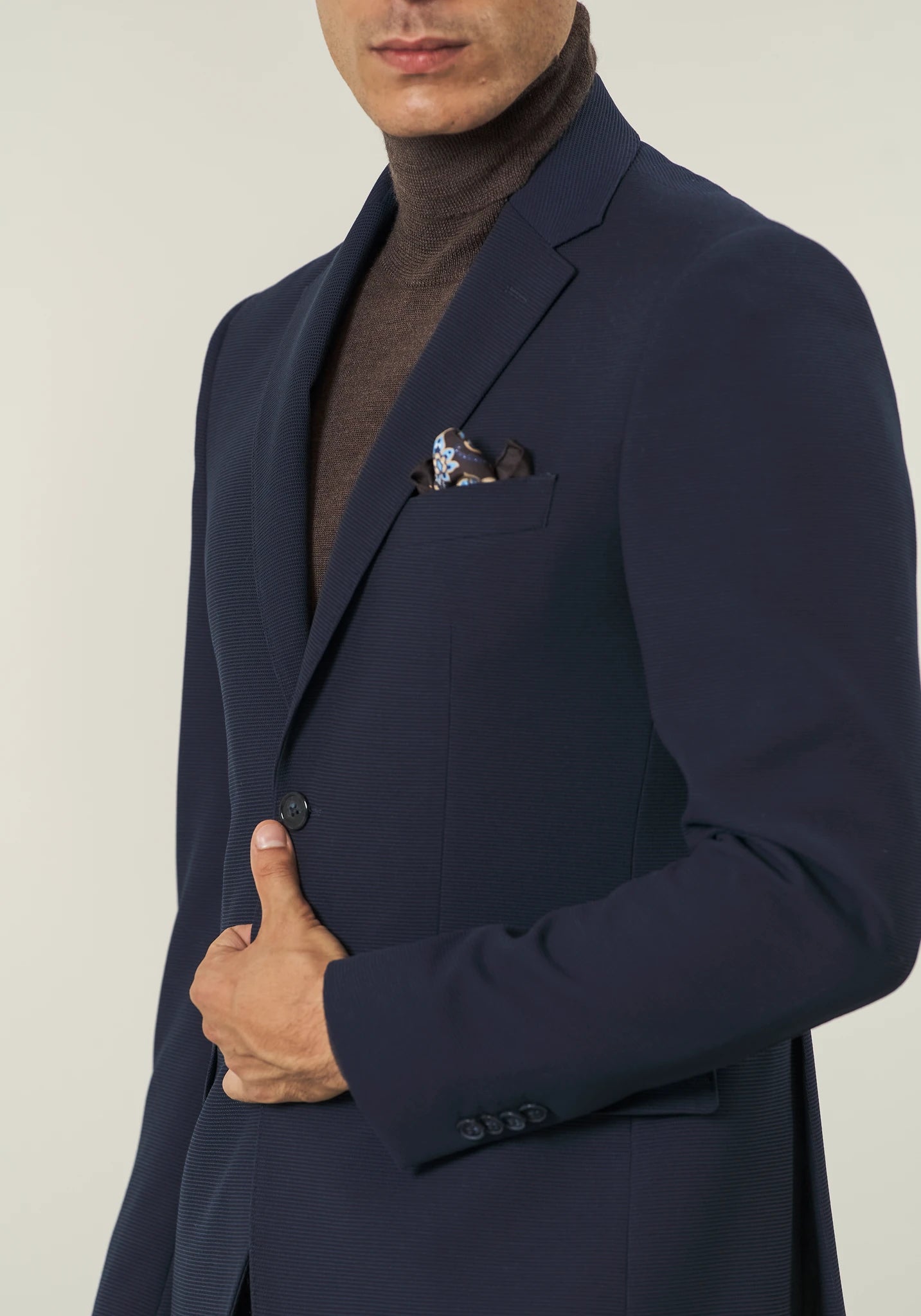 Giacca blu jersey armaturato custom fit