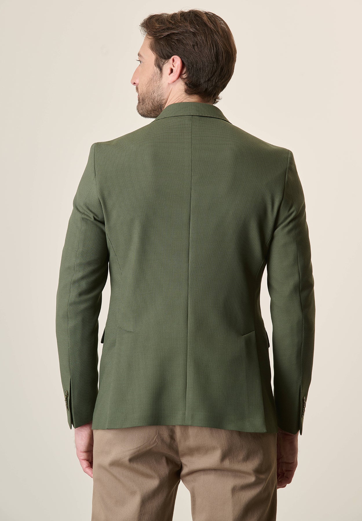 Giacca verde jersey armaturato custom fit Angelico 3