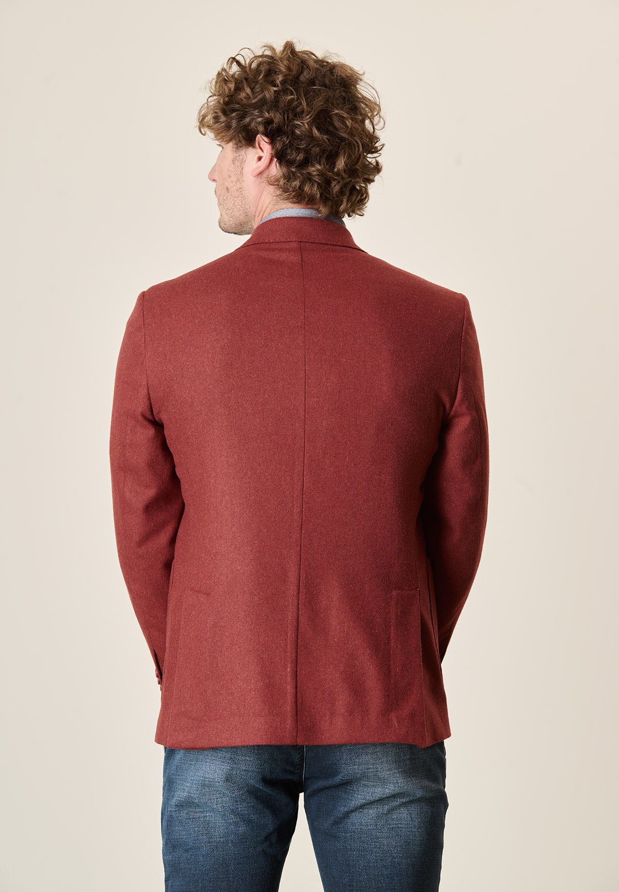 Giacca mattone misto lana decostruita custom fit-Angelico