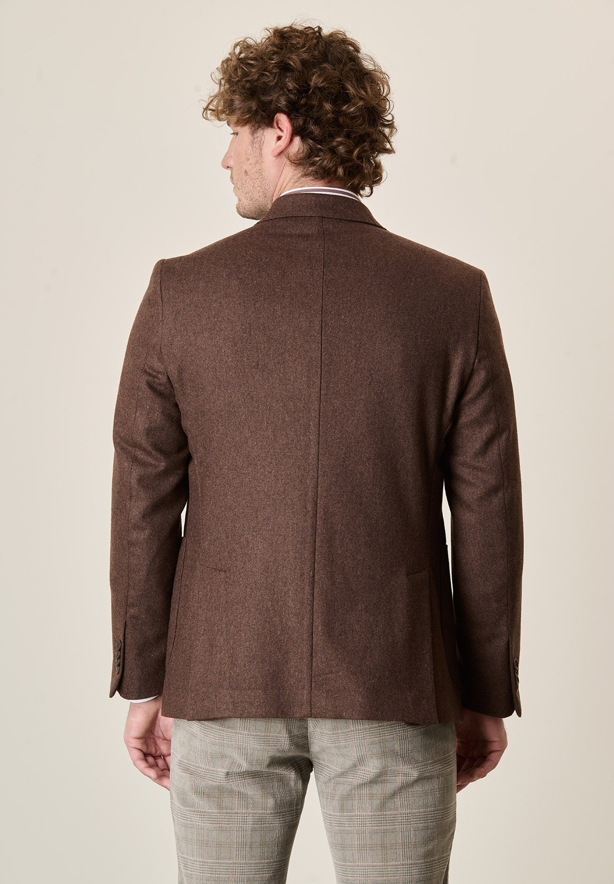 Giacca marrone misto lana decostruita custom fit-Angelico