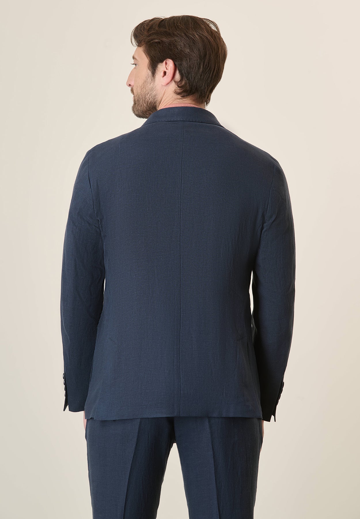 Giacca blu scuro lino custom fit