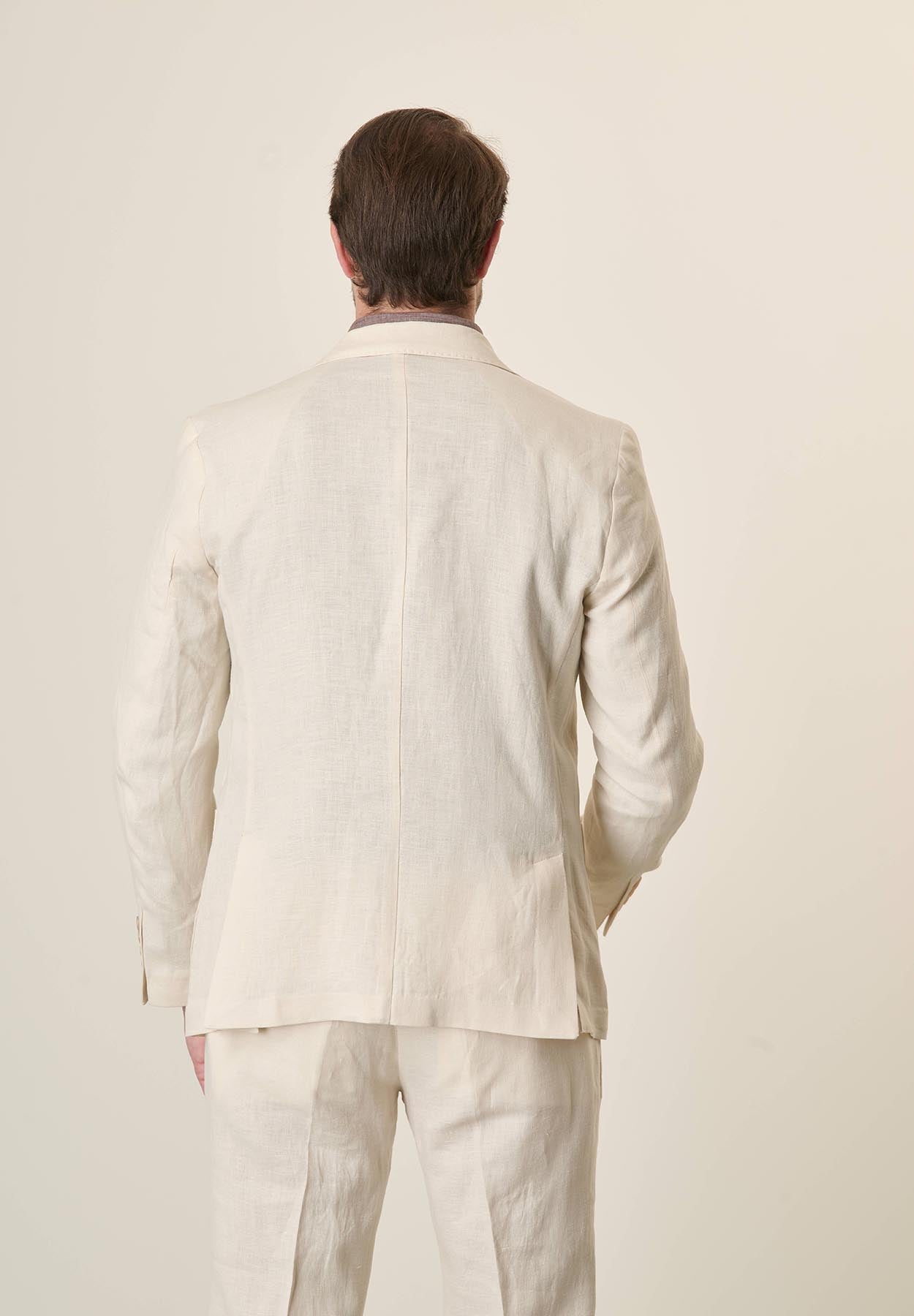 Cream linen custom fit jacket